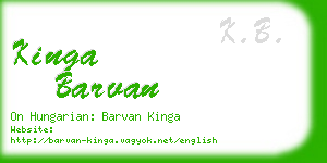 kinga barvan business card